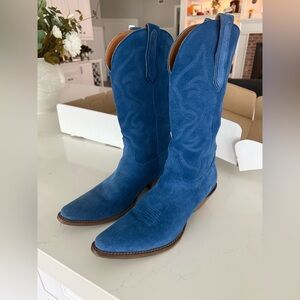 dingo Royal Blue Suede Western Boots